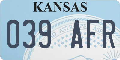 KS license plate 039AFR