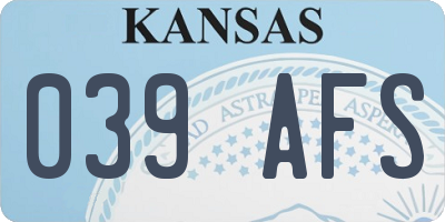 KS license plate 039AFS