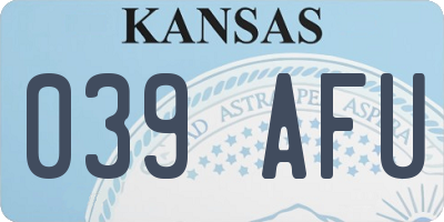 KS license plate 039AFU