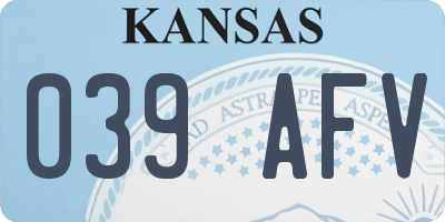 KS license plate 039AFV