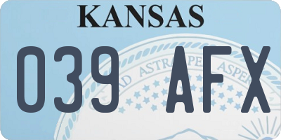 KS license plate 039AFX