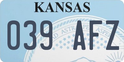 KS license plate 039AFZ