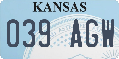 KS license plate 039AGW