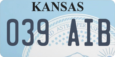 KS license plate 039AIB