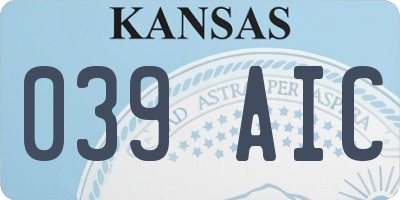 KS license plate 039AIC