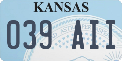 KS license plate 039AII