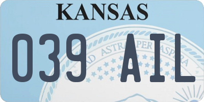 KS license plate 039AIL