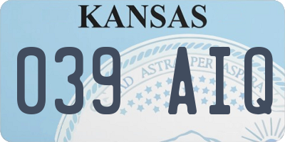 KS license plate 039AIQ