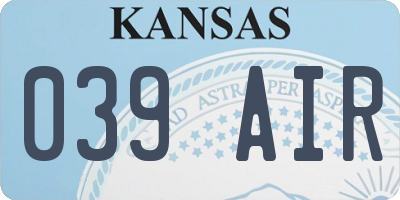 KS license plate 039AIR