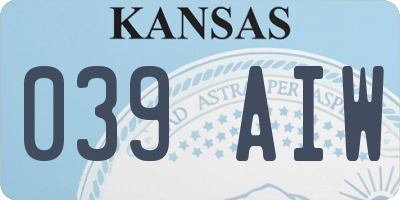 KS license plate 039AIW