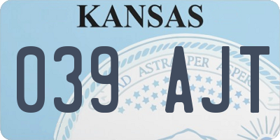 KS license plate 039AJT