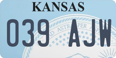 KS license plate 039AJW