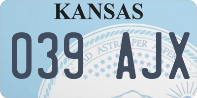 KS license plate 039AJX