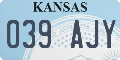 KS license plate 039AJY