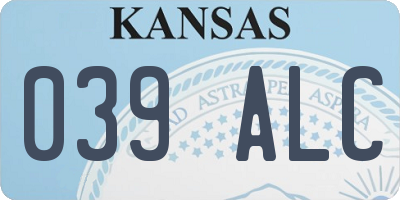 KS license plate 039ALC