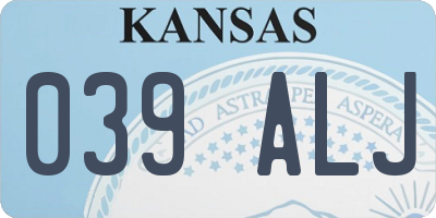 KS license plate 039ALJ