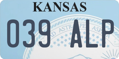 KS license plate 039ALP
