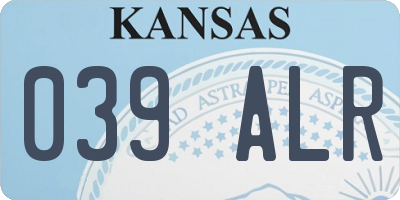 KS license plate 039ALR