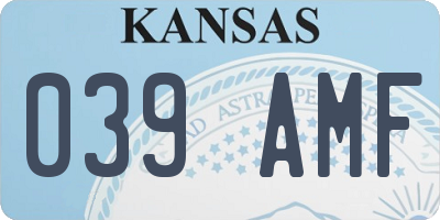 KS license plate 039AMF