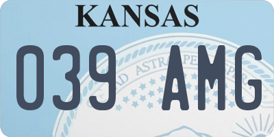 KS license plate 039AMG