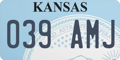 KS license plate 039AMJ