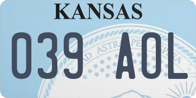 KS license plate 039AOL