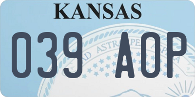 KS license plate 039AOP