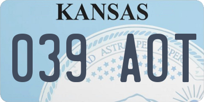 KS license plate 039AOT