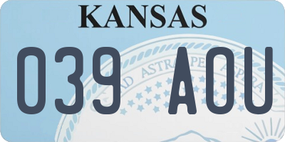 KS license plate 039AOU