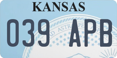 KS license plate 039APB