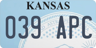 KS license plate 039APC