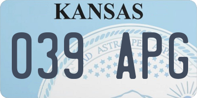 KS license plate 039APG