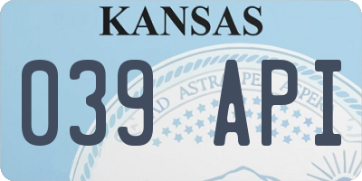 KS license plate 039API