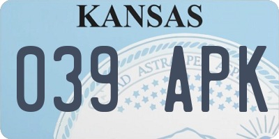 KS license plate 039APK