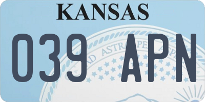 KS license plate 039APN
