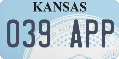 KS license plate 039APP