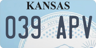 KS license plate 039APV