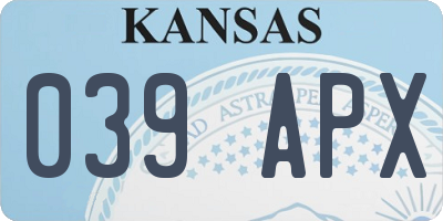 KS license plate 039APX