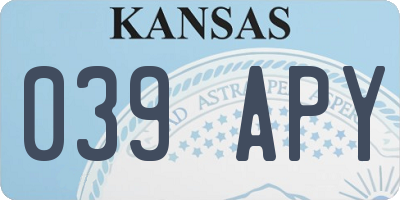 KS license plate 039APY