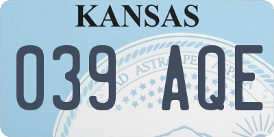 KS license plate 039AQE