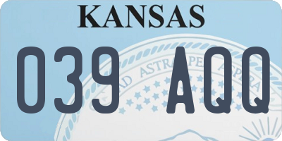 KS license plate 039AQQ