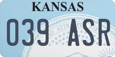 KS license plate 039ASR