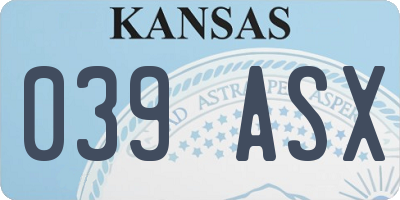 KS license plate 039ASX