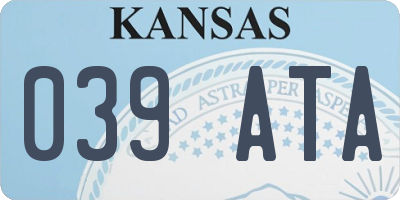 KS license plate 039ATA
