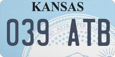 KS license plate 039ATB