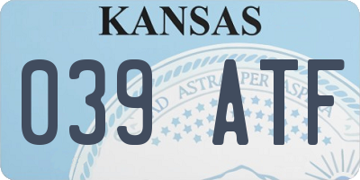 KS license plate 039ATF