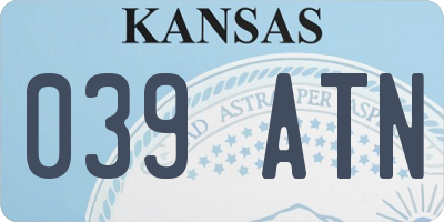 KS license plate 039ATN