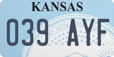 KS license plate 039AYF
