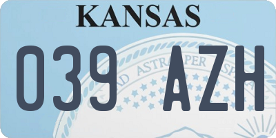 KS license plate 039AZH