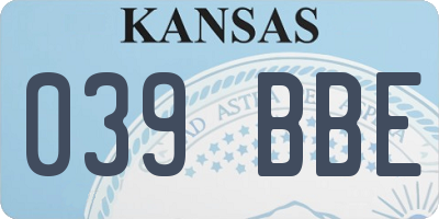 KS license plate 039BBE